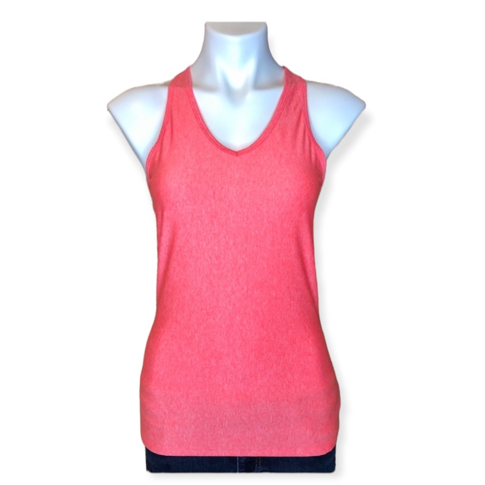5/$25 UNDER ARMOUR Tank Top Heathered Coral Racerback Activewear Womens Small